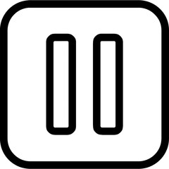 Poster - Pause button outline icon vector