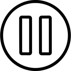 Poster - Pause button outline icon vector