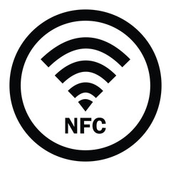 Fototapete - NFC vector, icon. Flat style wireless sign, vector illustration symbol graphic design. NFC icon collection, smart payment symbol isolated on white background. Vector image.