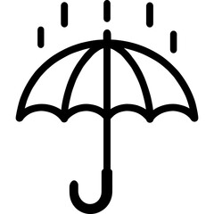 Poster - Open umbrella outline icon vector