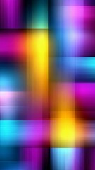 Poster - A colorful image with a rainbow of colors and a yellow line. The image is abstract and has a vibrant, energetic feel to it