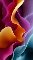 Poster - A colorful piece of fabric with a wave pattern. The colors are bright and vibrant, creating a sense of energy and movement. The wave pattern adds a dynamic element to the piece. Overall