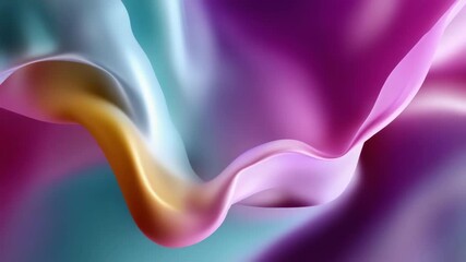 Poster - A colorful, flowing piece of fabric with a purple hue. The colors are bright and vibrant, creating a sense of energy and movement. The image is abstract and artistic, with a focus on the flow