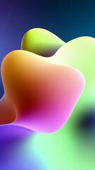 Poster - A colorful abstract image of two hearts with a blue background. The image is vibrant and full of energy
