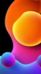 Poster - A colorful image of three spheres in a row with a black background. The spheres are of different sizes and colors, and they are arranged in a way that creates a sense of movement and energy