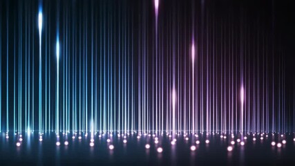Fototapete - A dark background with blue and purple lines that are very long. The lines are very close together and are very bright