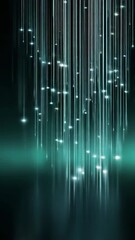 Poster - A series of blue and green lights are streaking across the sky. The lights are bright and sparkly, creating a sense of movement and energy. The image evokes a feeling of excitement and wonder