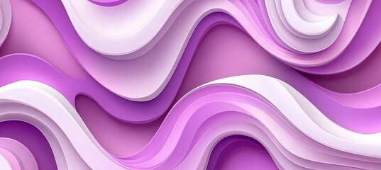 Poster - Elegant Light Lavender Gray Abstract 3D Wave Texture with Soft Monochromatic Background Design.