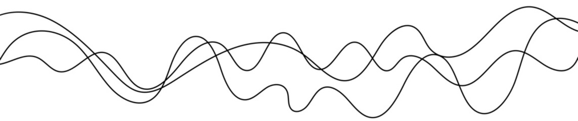 Poster - Thin curved wavy lines