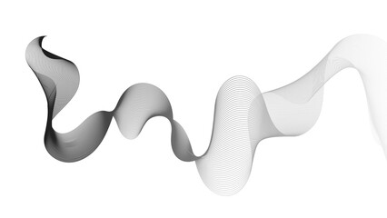 Poster - Abstract backdrop with grey wave gradient lines