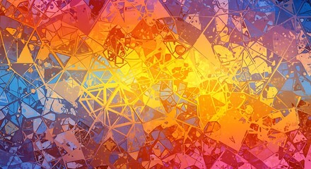 Poster - Colorful abstract background with geometric shapes and vibrant hues, ideal graphic resource