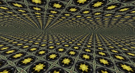 Poster - Hypnotic Kaleidoscope: An Abstract Geometric Journey Through Infinite Patterns and Colors