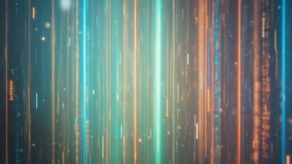 Dynamic Digital Rain Background with Glowing Lines and Data Streams for Technology Projects