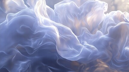 Poster - Abstract Gentle Fluid Background with Dynamic Waves in Light Blue Tones and Soft Gradient Elegance