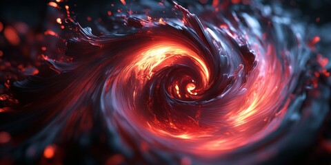Poster - Vibrant Whirlwind of Crimson Beauty A Swirling Symphony of Red Sparkles and Dynamic Textures