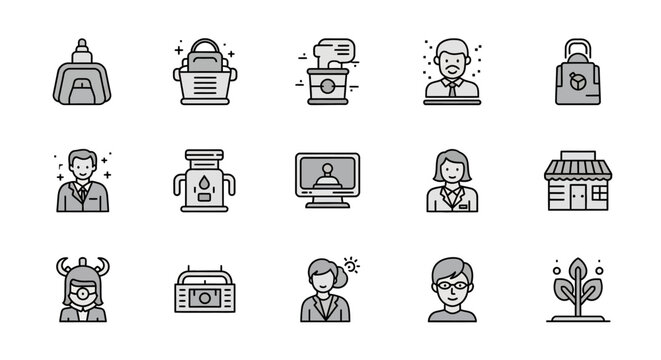 Vector Icons Set for Various Concepts.