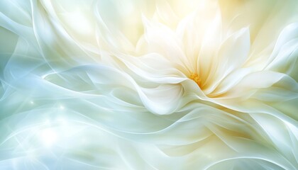 Poster - A mesmerizing abstract masterpiece with swirling silk patterns and ethereal beauty in whites.