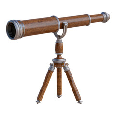 Wall Mural - Detailed Vintage Telescope on Isolated Transparent Background