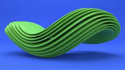 Poster - Abstract Green Shape Forming on Blue Surface Motion Graphics Animation