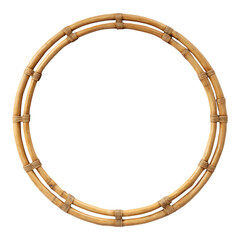 Wall Mural - Isolated Round Bamboo Frame on Transparent Background