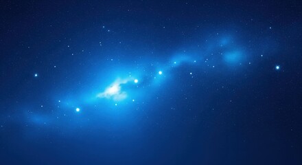 Wall Mural - Vast cosmic tapestry of an abstract galaxy, shimmering with countless stars and blue nebulae, celestial background