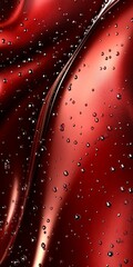 Poster - Dynamic wave patterns shimmering in fluid maroon and gold design, modern digital artwork concept
