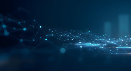 Poster - Digital Web of Connections: A mesmerizing abstract display of interconnected nodes and lines, symbolizing the complex and ever-evolving world of digital networks.