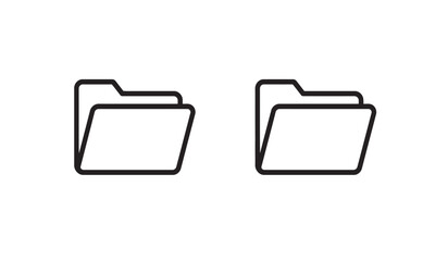 Aufkleber - Two Folder Icons in Outline Style on White Background for Design