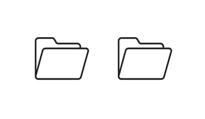 Aufkleber - Two simple black and white folder icons for data organization