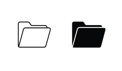 Aufkleber - Folder icons in black and white representing file storage and organization