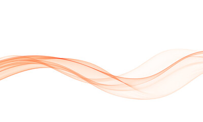 Poster - Light orange abstract waves on white background