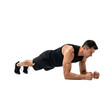 © PNG STOCKS - Athletic man performing a plank exercise with a transparent background