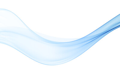 Poster - Light blue abstract flowing wave on white background