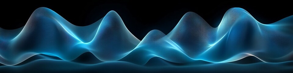 Poster - Intricate Mesh Gradient Design with Abstract Cybernetic Connection Network Structure in Digital Art
