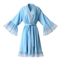 Wall Mural - Elegant Blue Kimono Robe with Lace Detail Design