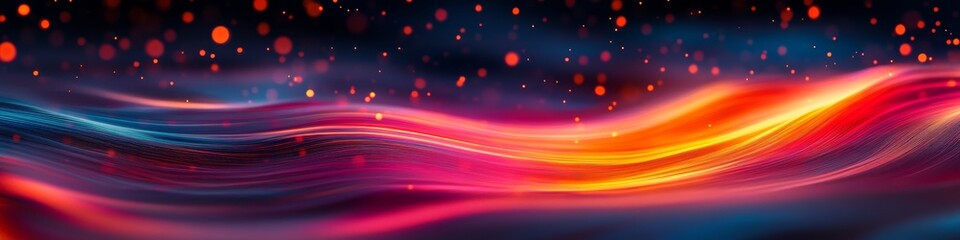 Poster - Luminous Flux Captivating Abstract Illustration Featuring Vibrant Colors and Gradient Light Waves