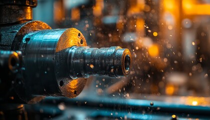 Poster - High Precision Industrial Machining with Advanced Cutting Technologies in a Modern Workshop Setting