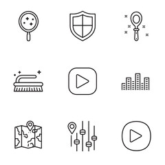 Aufkleber - Collection of minimalist outline icons representing various concepts and visual elements