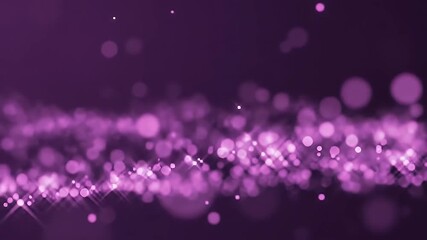 Poster - Elegant Dark Purple Abstract Background with Shimmering Bokeh Lights and Scattered Stars
