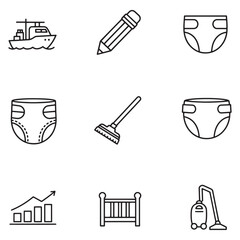 Aufkleber - Simple black and white icon set featuring diverse concepts for various applications