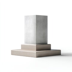 Poster - Minimalist Geometric Pedestal with Clean Lines and Neutral Tones for Contemporary Art Display and Modern Design Projects