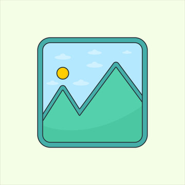 Gallery icon. icon related to design elements. suitable for web site, app, user interfaces,element, printable etc. flat icon style. simple vector design editable