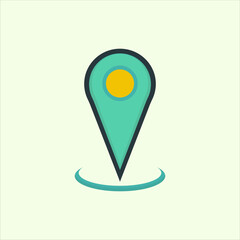 Poster - Pin location icon. icon related to design elements. suitable for web site, app, user interfaces,element, printable etc. flat icon style. simple vector design editable