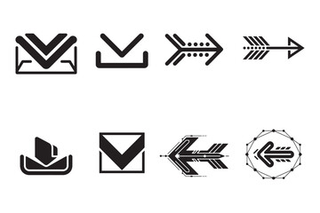 Poster - Black arrows and download icons mail envelope