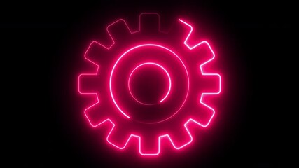 Poster - Gear neon sign. Computer generated 3d render