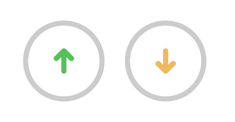 Aufkleber - Up and Down Arrows: Simple Green and Gold UI Icons