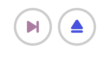 Poster - Modern Minimalist Purple and Blue Rewind and Upload Icons