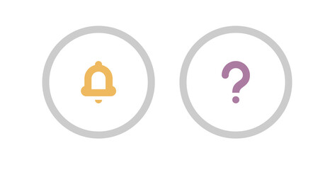 Poster - Notification Bell and Question Mark Icons: Minimalist UI Design Elements