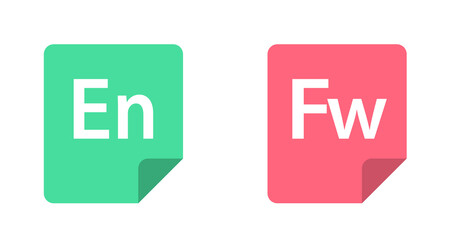 Poster - Modern Minimalist Green and Pink En/Fw File Icons: Digital Asset