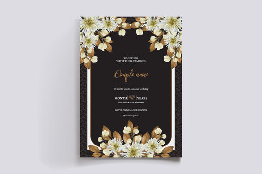 Wedding invitation with floral accents and elegant typography